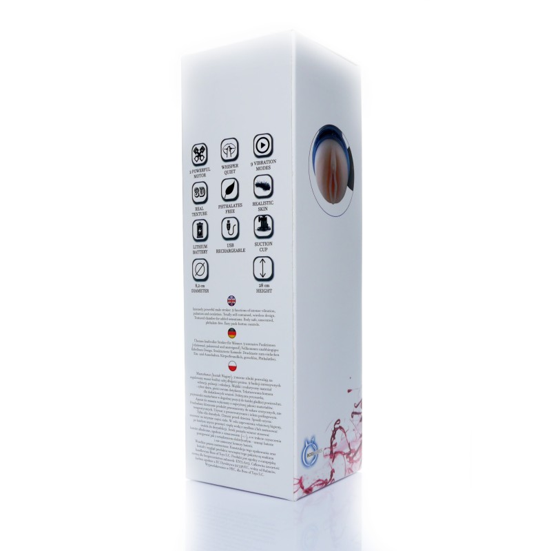 Vagina DELIGHT recargable, con 9 modos de vibración Masturbador Ciberskin