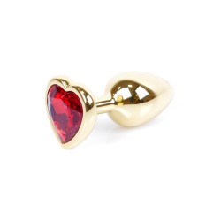 Golden Heart Anal Jewel - Aluminium Red - Size S