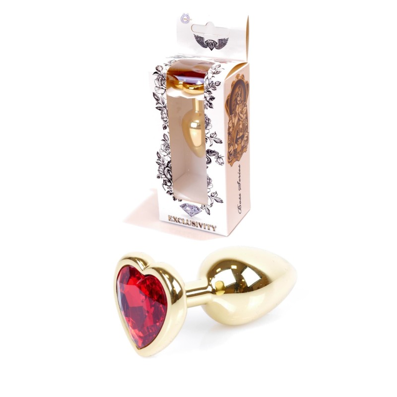 Golden Heart Anal Jewel - Aluminium Red - Size S