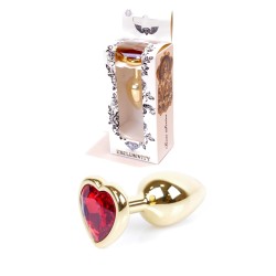 Golden Heart Anal Jewel - Aluminium Red - Size S