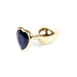 Golden Heart Anal Jewel - Aluminium Black - Size S