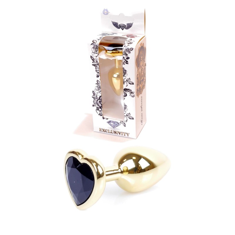 Golden Heart Anal Jewel - Aluminium Black - Size S