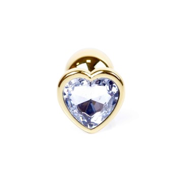 Joya Anal Corazón Dorado - Clear Aluminio - Talla S 2