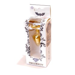 Joya Anal Corazón Dorado - Clear Aluminio - Talla S