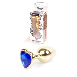 Golden Heart Anal Jewel - Aluminium Blue - Size S