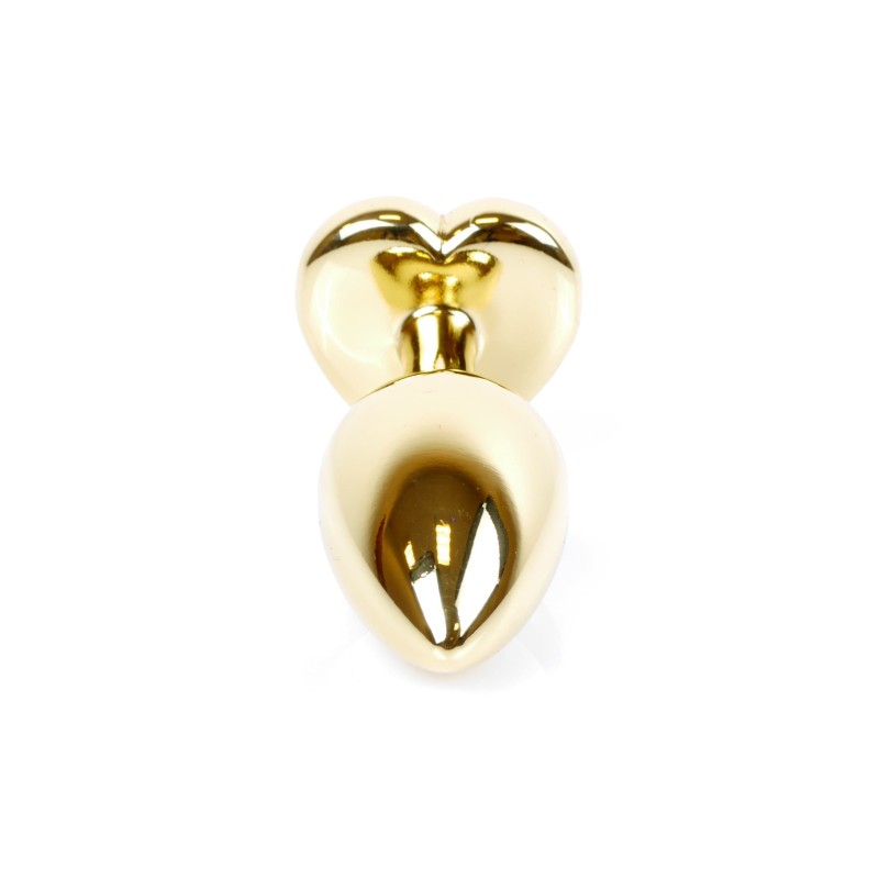 Joya Anal Corazón Dorado - Morado Aluminio - Talla S