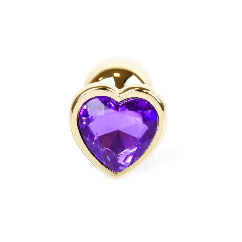 Golden Heart Anal Jewel - Aluminium Purple - Size S