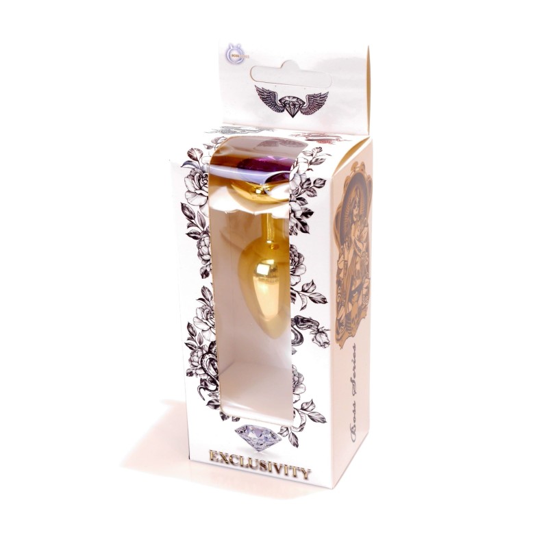 Golden Heart Anal Jewel - Aluminium Purple - Size S