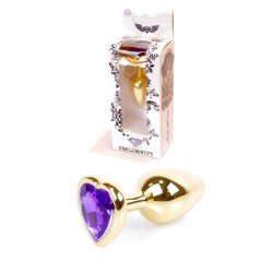 Golden Heart Anal Jewel - Aluminium Purple - Size S