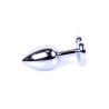 Joya Anal Corazón Plateado - Negro Aluminio - Talla S