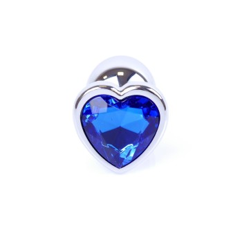 Joya Anal Corazón Plateado - Azul Aluminio - Talla S 2