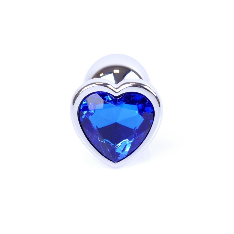 Joya Anal Corazón Plateado - Azul Aluminio - Talla S