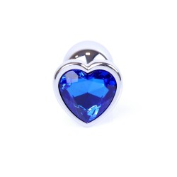 Joya Anal Corazón Plateado - Azul Aluminio - Talla S