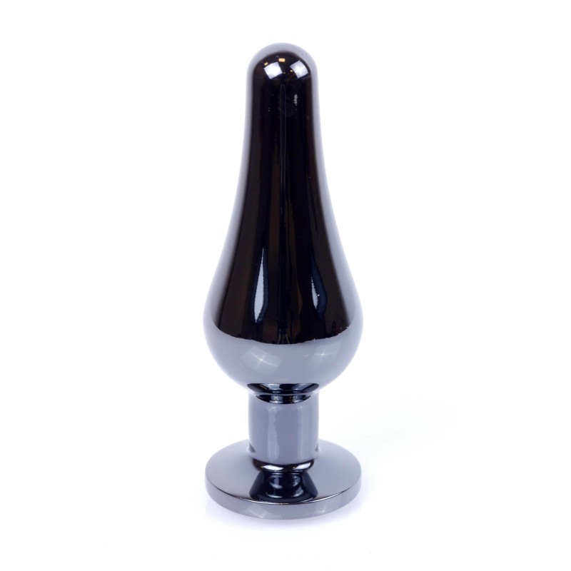 Joya Anal Alargada - Plata Oscurecida - Rosa 9,50x3cm