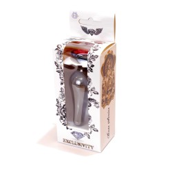 Joya Anal Alargada - Plata Oscurecida - Rosa 9,50x3cm