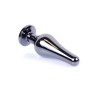 Elongated Anal Jewel - Darkened Silver - Black 9,50x3cm