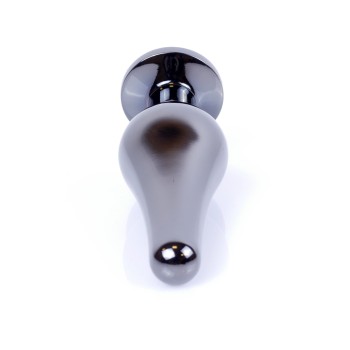 Joya Anal Alargada - Plata Oscurecida - Negro 9,50x3cm 2