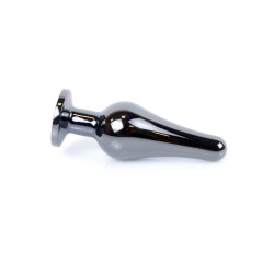 Elongated Anal Jewel - Darkened Silver - Blue 9,50x3cm