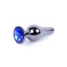 Elongated Anal Jewel - Darkened Silver - Blue 9,50x3cm