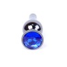 Elongated Anal Jewel - Darkened Silver - Blue 9,50x3cm