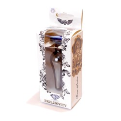 Elongated Anal Jewel - Darkened Silver - Blue 9,50x3cm