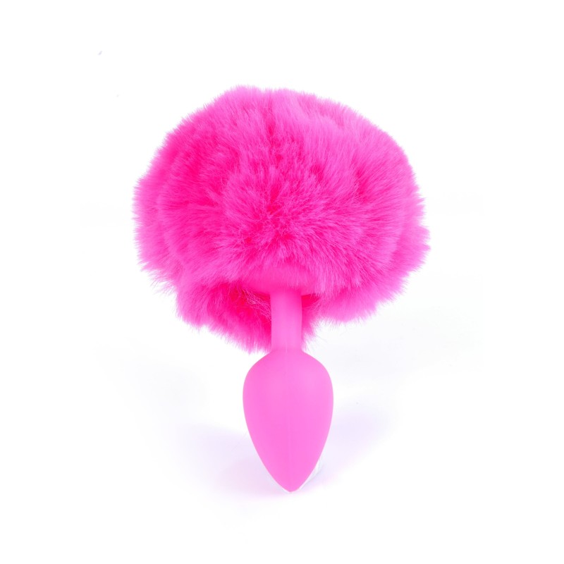 Pink Rabbit Tail with Plug Anal Silicone S 6.5 x 2.7cm
