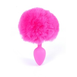 Cola Conejo Rosa con Plug Anal Silicona S 6,5 x 2,7cm