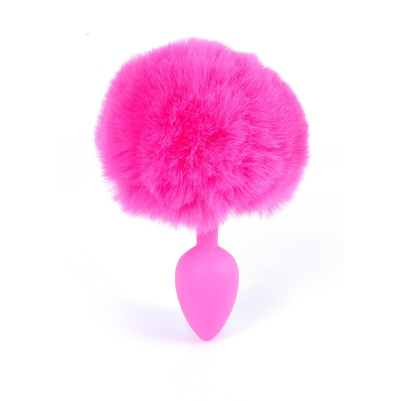 Cola Conejo Rosa con Plug Anal Silicona S 6,5 x 2,7cm