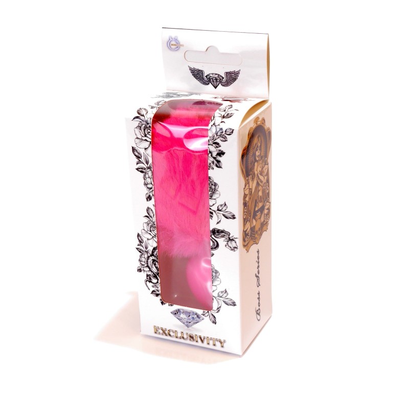 Pink Rabbit Tail with Plug Anal Silicone S 6.5 x 2.7cm