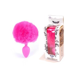 Cola Conejo Rosa con Plug Anal Silicona S 6,5 x 2,7cm