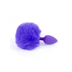 Cola Conejo Morado con Plug Anal Silicona S 6,5 x 2,7cm