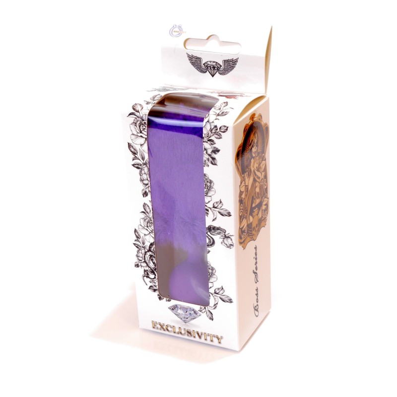 Purple Rabbit Tail with Anal Silicone Plug S 6.5 x 2.7cm
