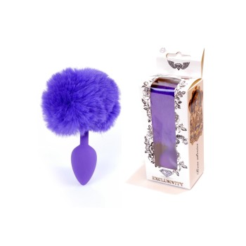 Cola Conejo Morado con Plug Anal Silicona S 6,5 x 2,7cm 2