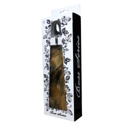 Brown Fox Tail XL 40cm with Silver Plug 6.5x2.5cm