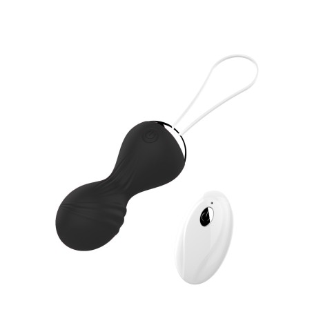 Vibrating Balls Rechargeable Remote Control 10 Modes Black