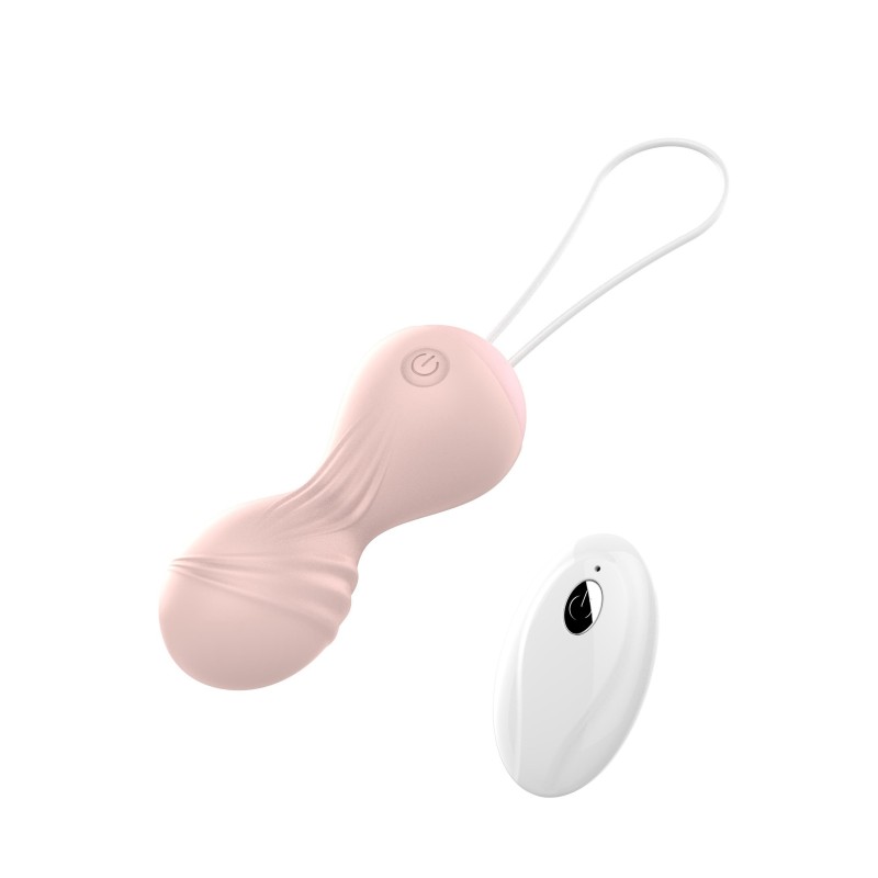 Vibrating Balls Rechargeable Remote Control 10 Modes Pink