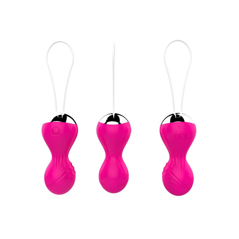Vibrating Balls Rechargeable Remote Control 10 modes Fuchsia