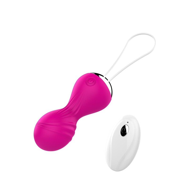 Vibrating Balls Rechargeable Remote Control 10 modes Fuchsia