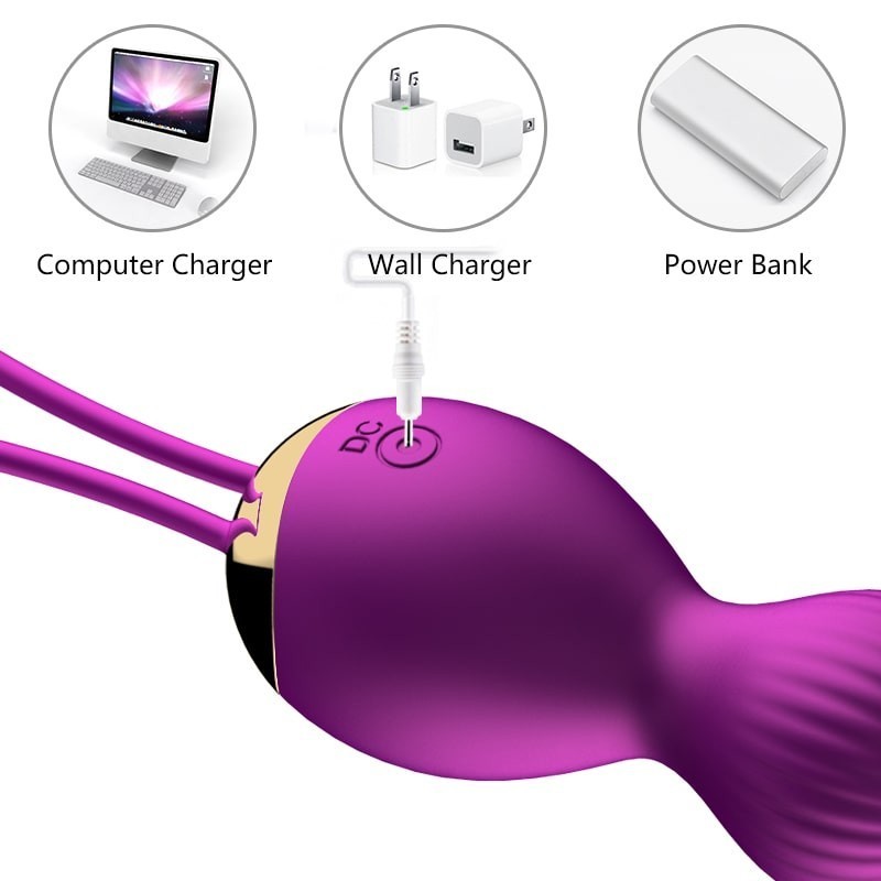 Kelly LILA Vibrating Balls Rechargeable Remote Control 7 modes + KEGEL MODE FOXSHOW