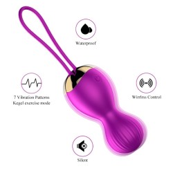 Kelly LILA Vibrating Balls Rechargeable Remote Control 7 modes + KEGEL MODE FOXSHOW