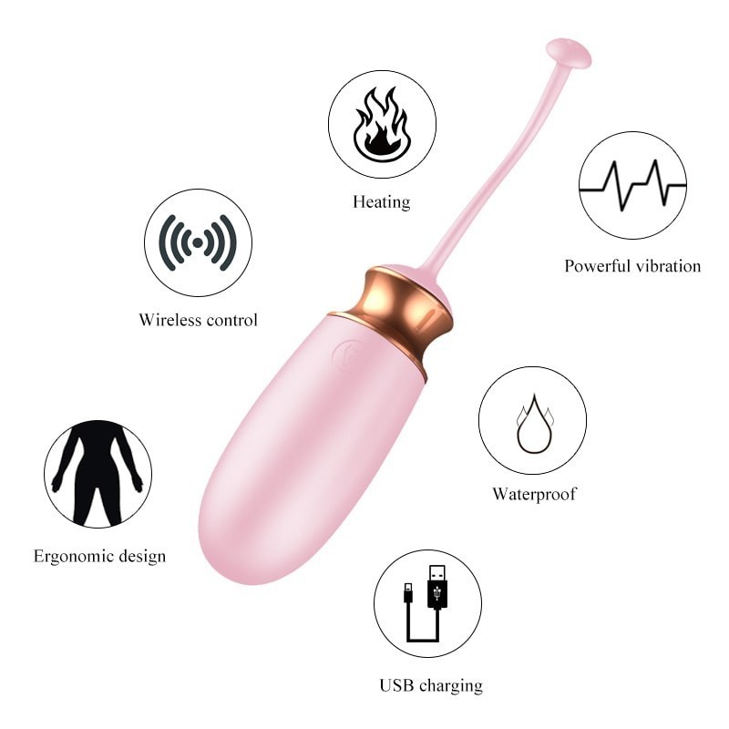 Love Egg M1-1 PINK Rechargeable Remote Control 10 modes + heat mode and FOXSHOW Voice Control