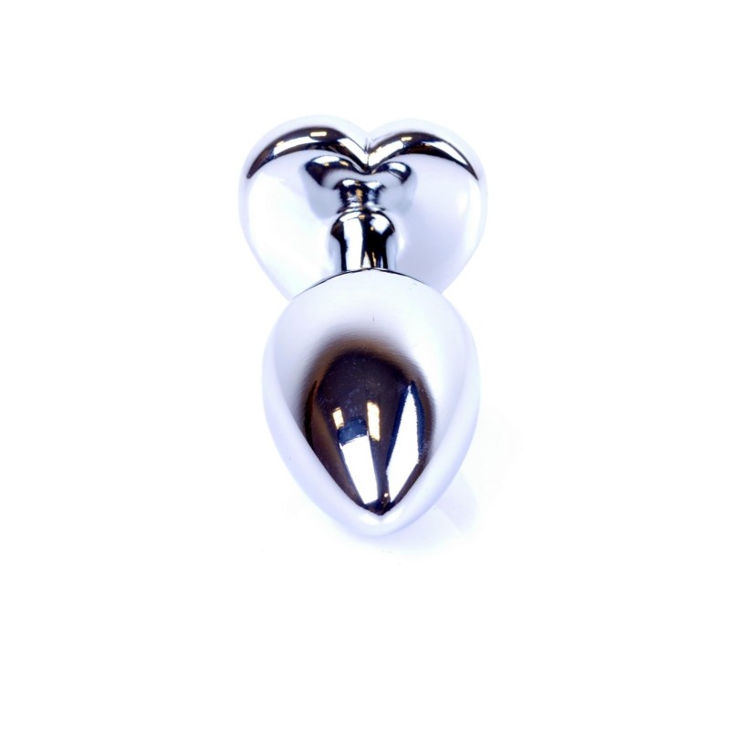 Joya Anal Corazón Plateado - Rojo Aluminio - Talla S