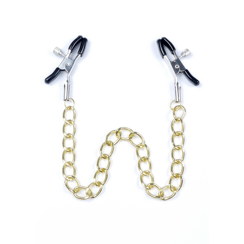 Adjustable nipple clips with N8 gold chain