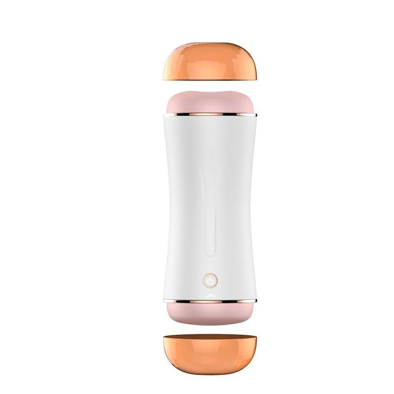 Vagina y Boca Recargable, interactivo con sensor de movimiento ,10 modos de vibración Masturbador Ciberskin