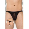 Tanga Striptease con Transparencia Negro 4502