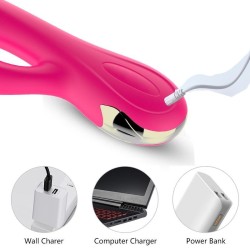Petting Vibrador Doble Flexible Recargable Calor 7 modos + turbo