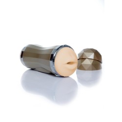 Vagina and Mouth Rechargeable, with 35 Vibration Modes Masturbator Ciberskin