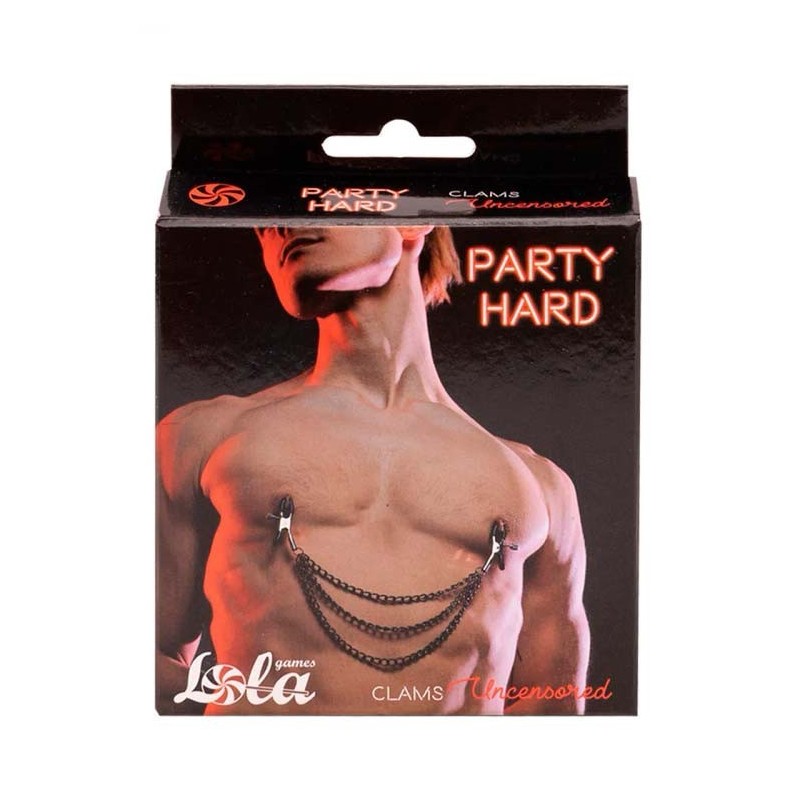 Pinzas Pezones con cadena triple Uncensored - Party Hard