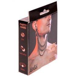 Nipple tweezers with triple chain Uncensored - Party Hard