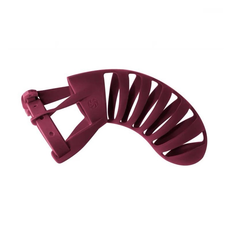 Cinturon de Castidad con candado - Silicona- Romello - color vino - Party Hard